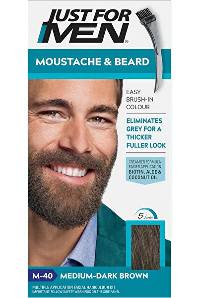 Just For Men شارب وذقن - بني داكن متوسط (M-40) 28 جرام