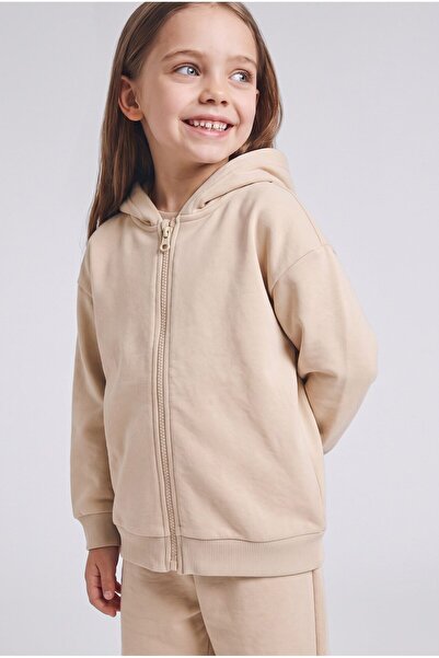 DeFacto Hooded Zippered Thick Basic Sweatshirt Cardigan Baby Girl I5086A526Wn