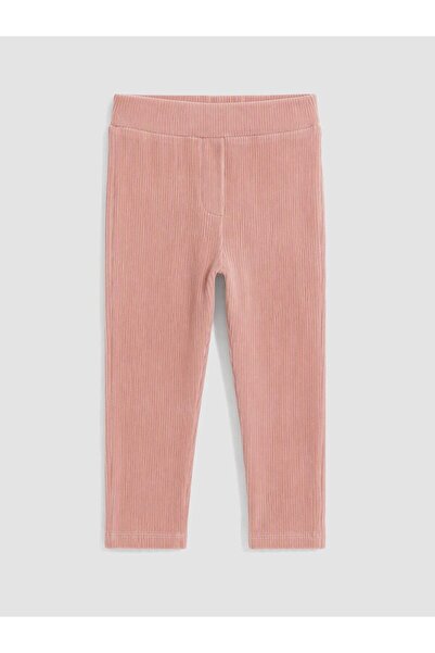 LC Waikiki Lcw Kids Pink Elastic Waist Ribbed Girls' Leggings