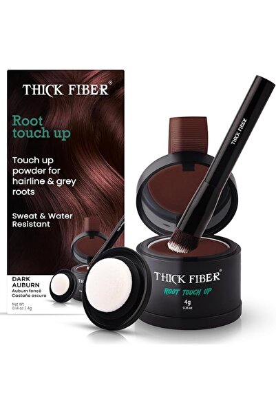 Thick Fiber بودرة تغطية جذور الشعر - مجموعة مكونة من مسحوق مقاوم للماء والعرق...
