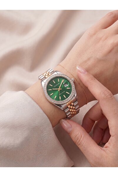 Mazzy Cayen Gold Silver Steel Women's Wristwatch