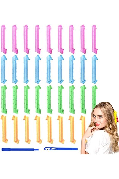 X SPRING Xspring Hair Curlers Spiral Curls, 36 Pieces Hair Curlers Styling Ki...