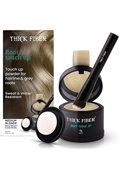 Thick Fiber Root Touch Up Powder - Water & Sweat Resistant Hair Loss Conceale...