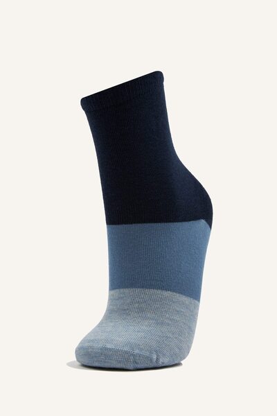DeFacto Color Blocked 5-Piece Cotton Long Socks for Boys I6835A8Ns