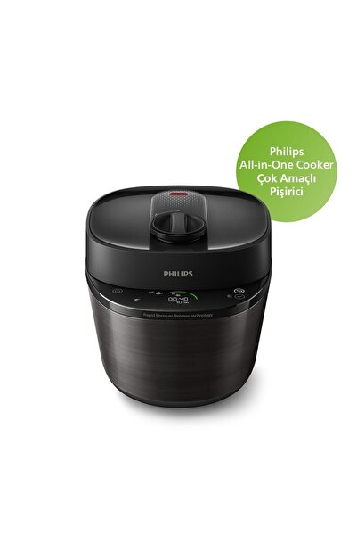 Philips All In One Cooker Çok Amaçlı Basınçlı Pişirici, 5l, 30 Dk’ +Mutfak Tartısı Hediye!!(Onerous)