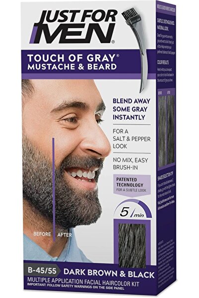 Just For Men Touch of Gray Mustache and Beard Color, Dark Brown & Black