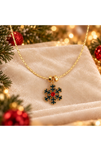 SEZİNİN TAKI DÜKKANI New Year Snowflake Necklace – Gold Color Women's Necklac...