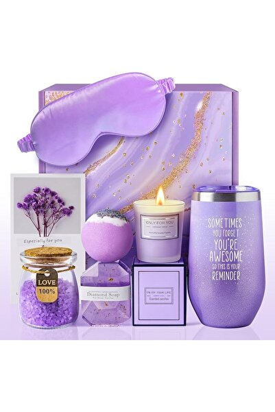 AZONEE Birthday Gifts for Women, Premium Gift Set for Her, Unique Purple Lave...