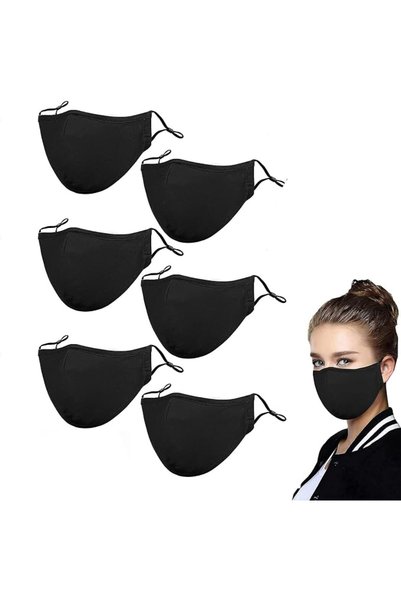 TERRIFI Reusable Face Mask 6 Pack, Washable Cloth Face Covering with Adjustab...