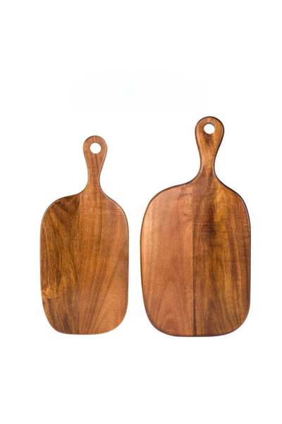 Generic 2-Piece Acacia Wood Cutting Board Set – Wooden Serving Tray, Chopping...