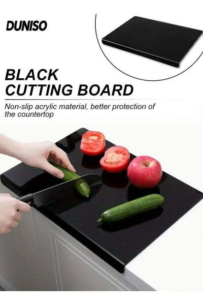 Generic Anti Slip Acrylic Black Cutting Board, Countertop Protector,Kitchen W...