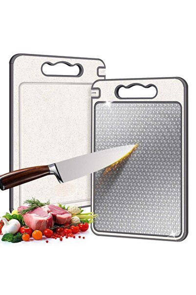 Generic Stainless Steel Cutting Board, Double-Sided Meat Cutting Board for Ki...