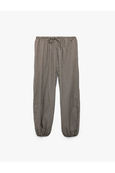 Koton Balon Cut Checkered Pajama Bottoms with Elastic Waist