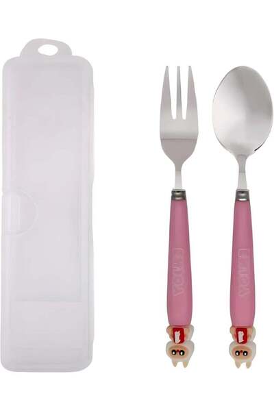 Generic Doll Design Kids Cutlery Set with Case - 2-Piece Stainless Steel BPA ...