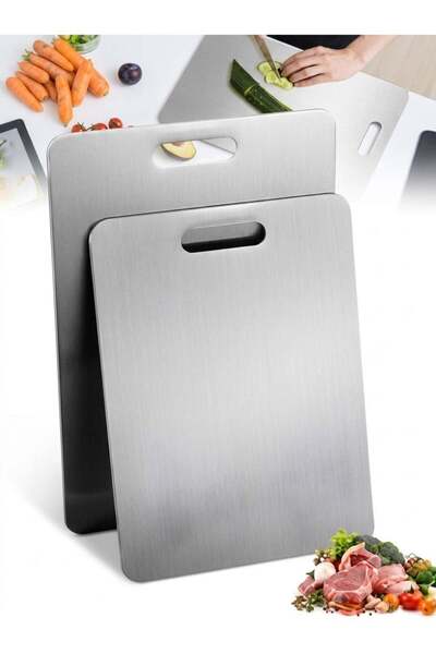 Generic Stainless Steel Cutting Board Double-Sided Chopping Board Non-Slip Cu...
