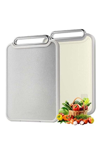 Generic Stainless Steel Cutting Board for Kitchen, 2-in-1 Double-Sided Choppi...