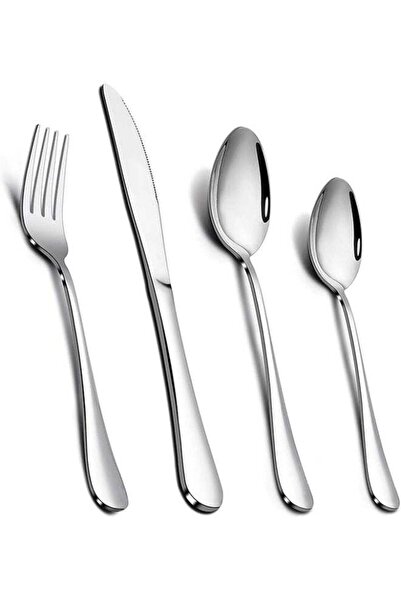 Generic Cutlery Set, 410 Stainless Steel 24 Piece Cutlery Set for 6 People, F...