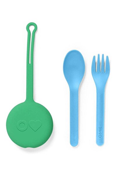 Generic Omie Pod Kids Utensil and Holder Set-Mint Green