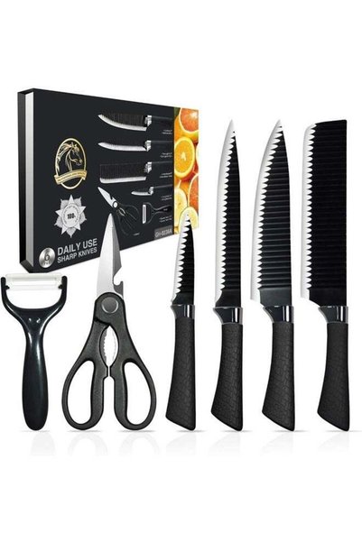 Generic Chef Knife Block Cutting Sets Black Professional Kitchen Knife Set Hi...