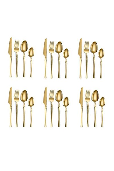 Generic 24-Piece Elegant Stainless Steel Cutlery Set, Dishwasher Safe Tablewa...