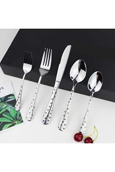 Generic 20-Piece 410 Stainless Steel Cutlery Set – Geometric Mirror Polished ...