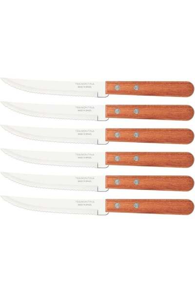 Generic 6-Piece Steak Knives Set with Rubberized Handles