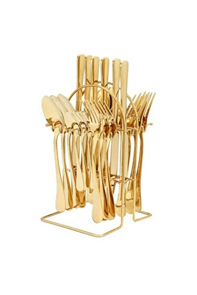 Generic 24 Pieces Tableware Set with Holding Stand, Stainless Steel Cutlery S...