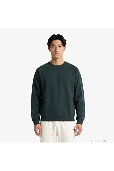 Lacoste Erkek Classic Fit Bisiklet Yaka Koyu Yeşil Sweatshirt