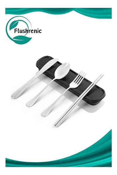 Generic Stainless Steel Cutlery Set, 5-Piece Travel Set with Storage Case, Po...