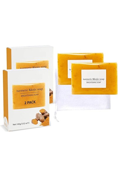 Yelajoy 2 Pcs Turmeric Soap, Lemon Handmade Soap Bath, Deep Cleansing Pores B...