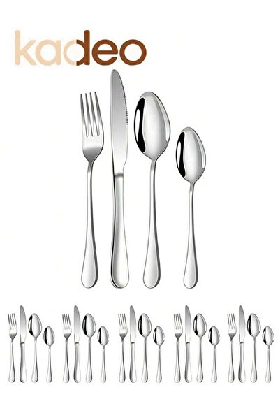 Generic 24Pcs Silverware Set, Food-Grade Stainless Steel Flatware Set for 6, ...