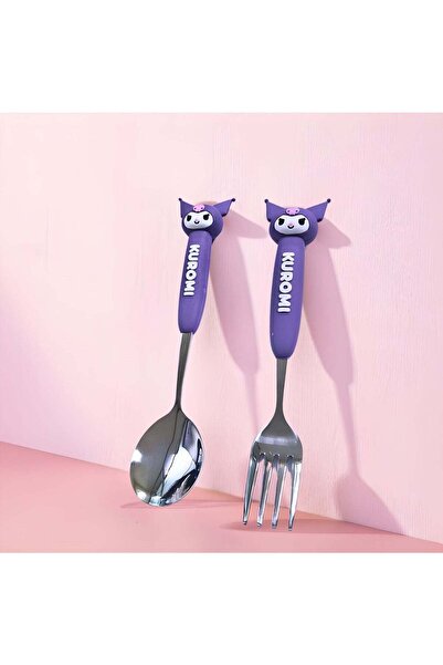 Generic Kuromi Spoon and Fork Set with Storage Case – Cute Cartoon Stainless ...