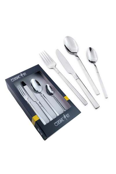 Generic Cuisine Art JAMIE 16 Pcs Stainless Steel Cutlery Set, Silver | Polish...