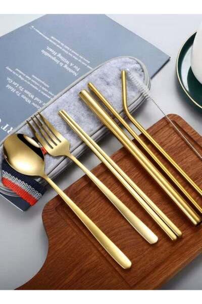Generic 7Pcs Stainless Steel Flatware Set Portable Reusable Cutlery Set Trave...