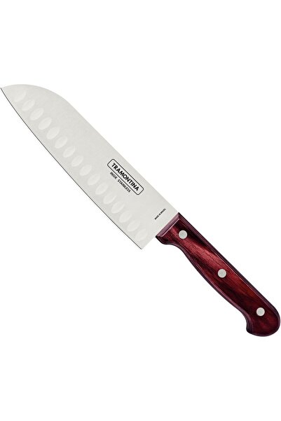 Generic 7-Inch Santoku Knife with Red Polywood Handle