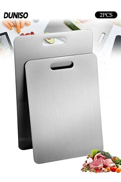 Generic 2 Piece Cutting Board Set, Stainless Steel Cutting Board, Double Side...