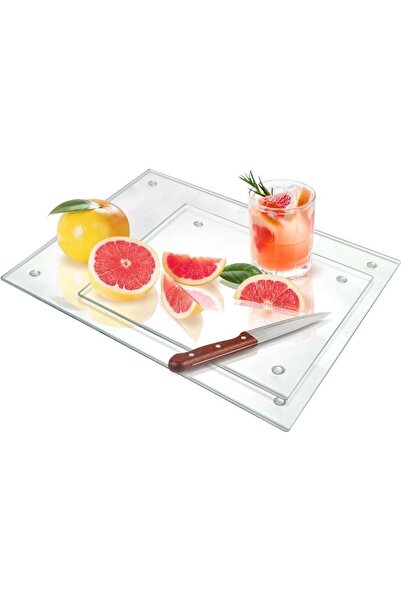 Generic 2 PCS Tempered Glass Cutting Boards for Kitchen Counter, Clear Cuttin...