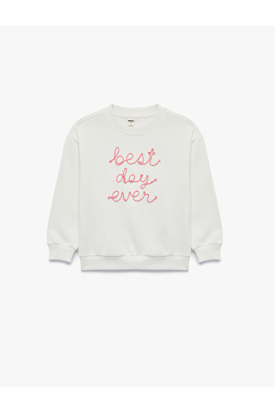Koton Embroidered Crew Neck Long Sleeve Sweatshirt
