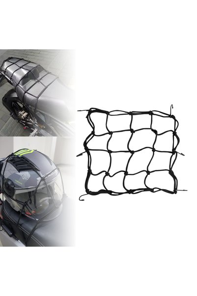 Choice 1pcs black Bungee Cargo Net Strech Gear Helmet Luggage Netting for Mot...