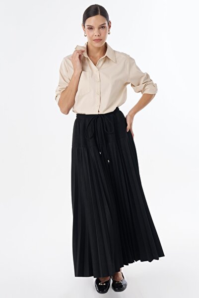 KYR Lace-Up Suede Skirt Black