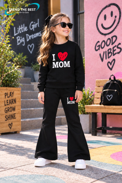 TREND THE BEST Trendin En İyisi Winter, Spring, and Autumn Girls' Black Spani...