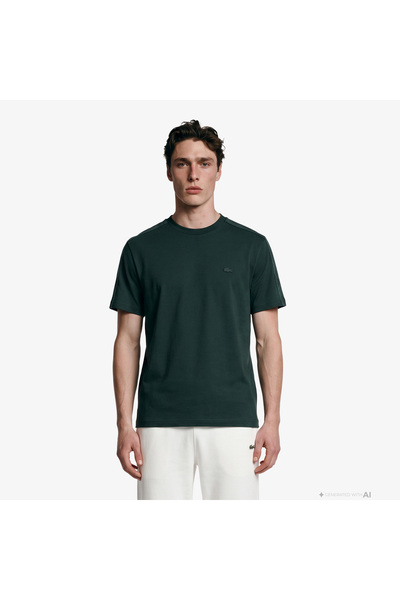 Lacoste Erkek Relaxed Fit Bisiklet Yaka Koyu Yeşil T-Shirt