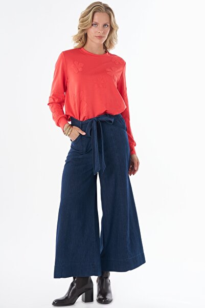 KYR Washable Denim Trousers with Belt Detail Indigo