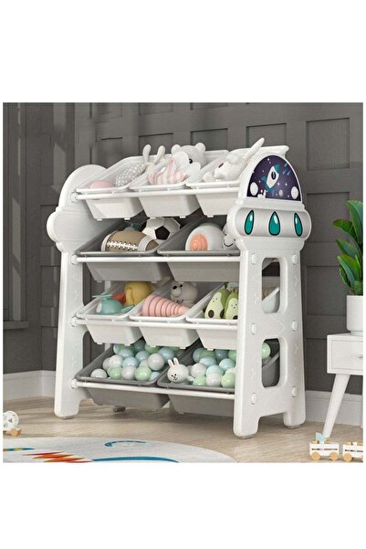Arabest Kids Toy Storage Rack with 10 Removable Plastic Bins,4-Tier Children'...