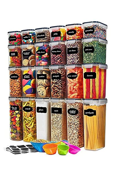 Arabest Set of 24 Airtight Food Storage Containers,BPA Free Clear Plastic Kit...