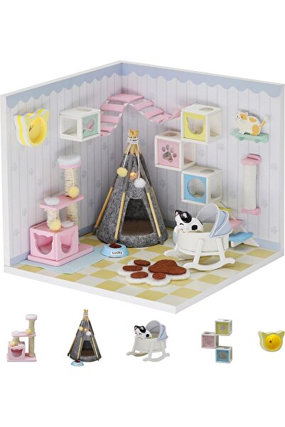Arabest DIY 3D Miniature Wooden Dollhouse Kit with LED Lights and Dust Cover,...