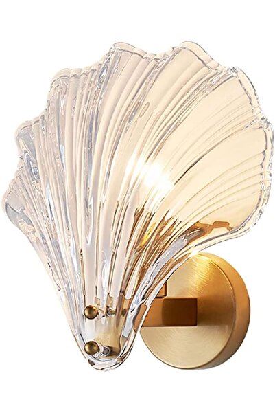 Arabest Crystal Wall Sconce with Brass Base,Shell Design Decorative Wall Lamp...