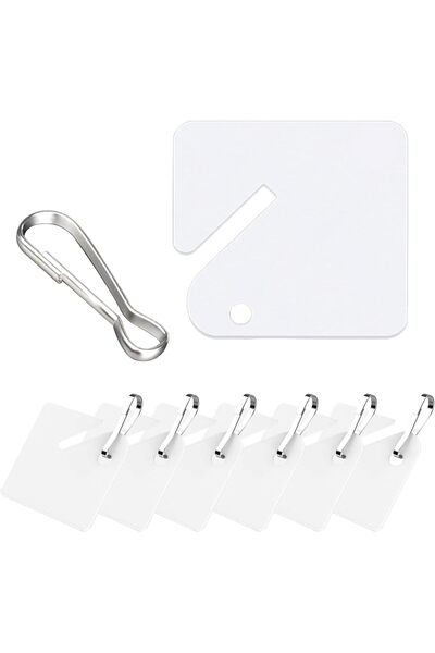 Arabest 100 Pcs White Plastic Key Tags with Metal Snap Hooks,Frosted Hanging ...