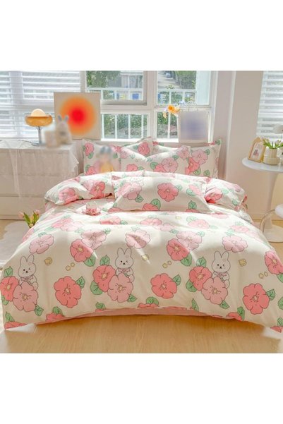Arabest Floral Print Bedding Set,3-Piece or 4-Piece Breathable Polyester Duve...