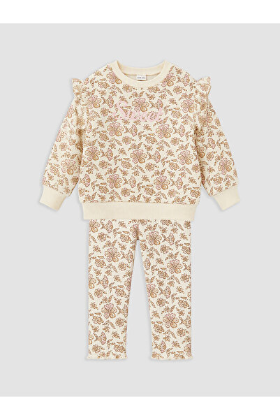 LC Waikiki Rmz Gi̇yi̇m Farkiyla Embroidered Floral Baby Girl Set